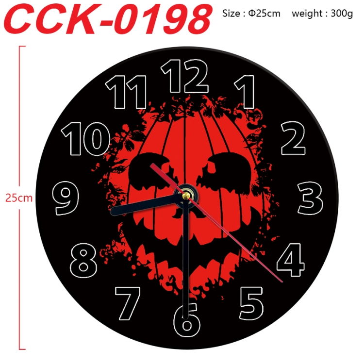 Halloween Anime peripheral printed full-color wall clock 25cm CCK-0198