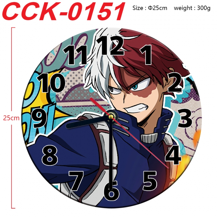 My Hero Academia Anime peripheral printed full-color wall clock 25cm  CCK-0151