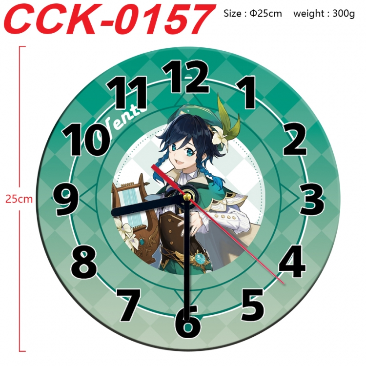 Genshin Impact Anime peripheral printed full-color wall clock 25cm CCK-0157