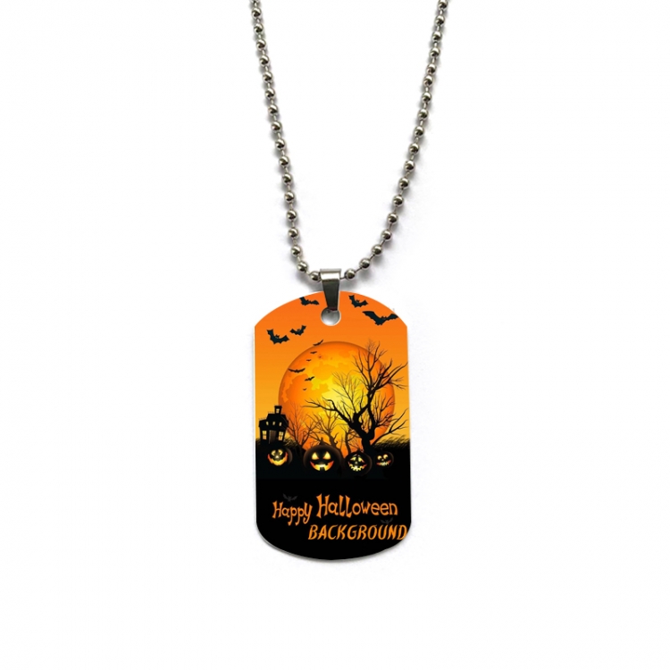 Halloween Anime double-sided full color printed military brand necklace price for 5 pcs