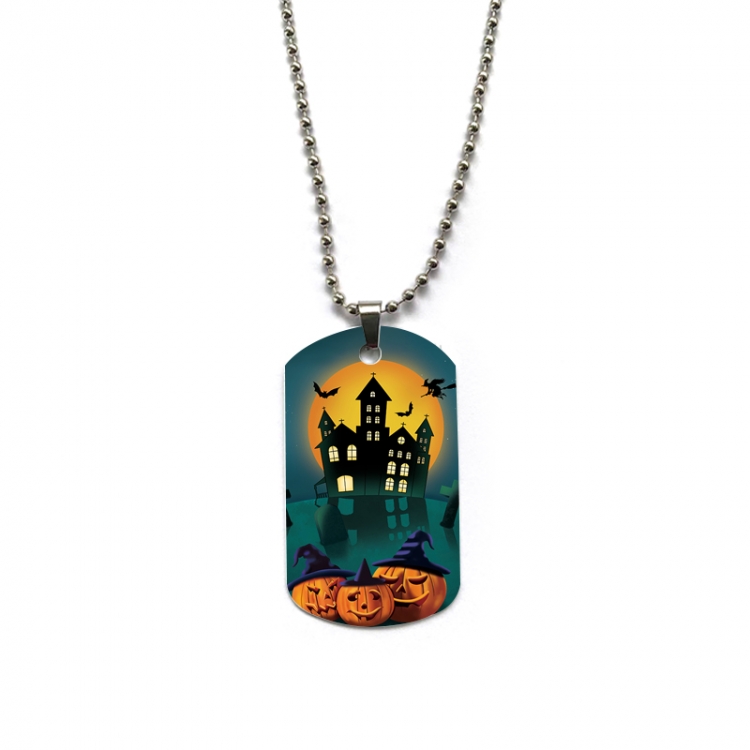 Halloween Anime double-sided full color printed military brand necklace price for 5 pcs