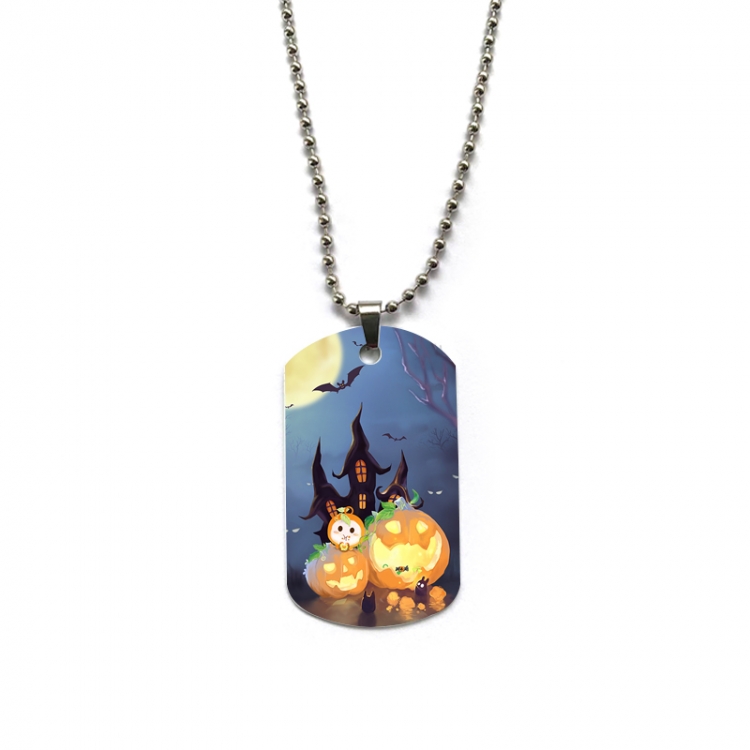 Halloween Anime double-sided full color printed military brand necklace price for 5 pcs