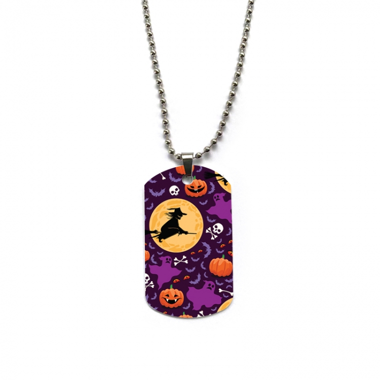 Halloween Anime double-sided full color printed military brand necklace price for 5 pcs