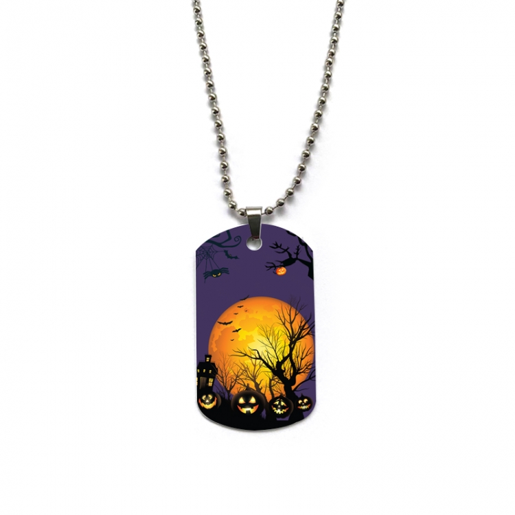 Halloween Anime double-sided full color printed military brand necklace price for 5 pcs