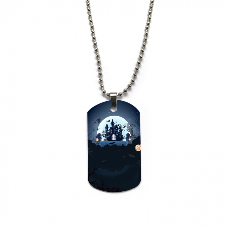 Halloween Anime double-sided full color printed military brand necklace price for 5 pcs