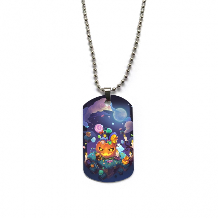 Halloween Anime double-sided full color printed military brand necklace price for 5 pcs