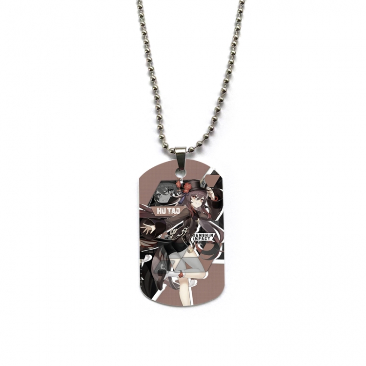 Genshin Impact Anime double-sided full color printed military brand necklace price for 5 pcs