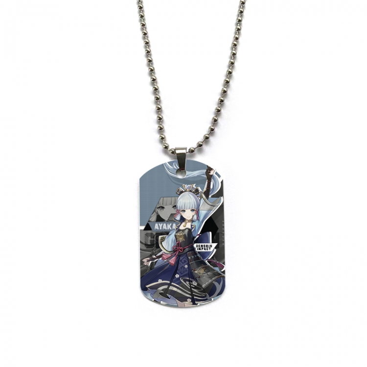 Genshin Impact Anime double-sided full color printed military brand necklace price for 5 pcs