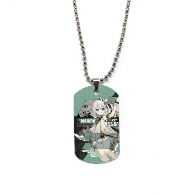 Genshin Impact Anime double-sided full color printed military brand necklace price for 5 pcs