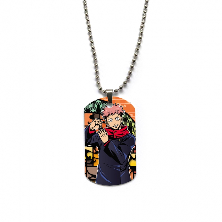 Jujutsu Kaisen Anime double-sided full color printed military brand necklace price for 5 pcs