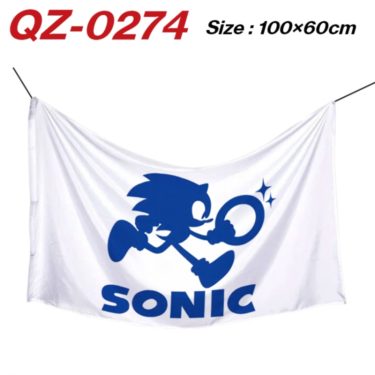 Sonic The Hedgehog Anime Full Color Watermark Printing Banner 100X60CM QZ-0274