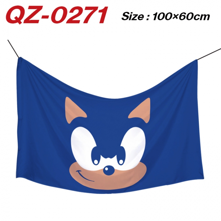 Sonic The Hedgehog Anime Full Color Watermark Printing Banner 100X60CM  QZ-0271