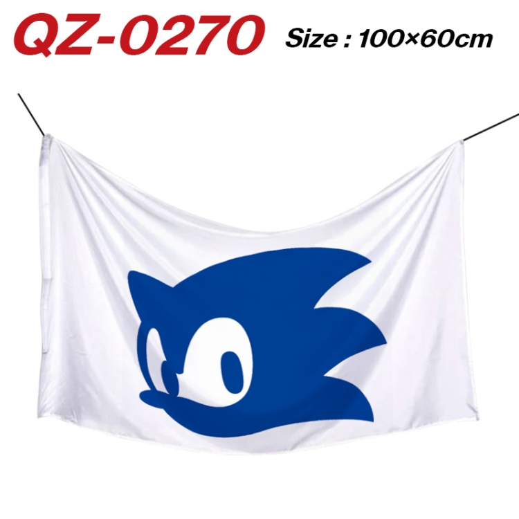 Sonic The Hedgehog Anime Full Color Watermark Printing Banner 100X60CM  QZ-0270