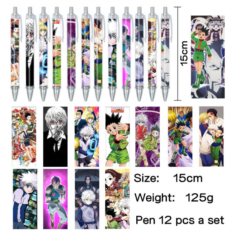 HunterXHunter Anime peripheral student color picture ballpoint pen neutral pen 15cm a set of 12