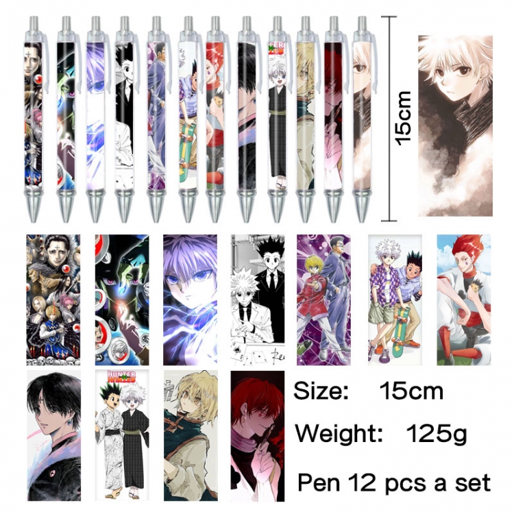 HunterXHunter Anime peripheral student color picture ballpoint pen neutral pen 15cm a set of 12