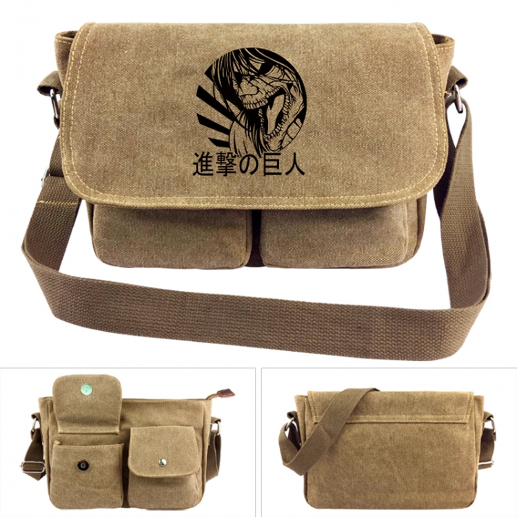 Shingeki no Kyojin  Anime peripheral canvas shoulder bag shoulder bag 7x28x20cm