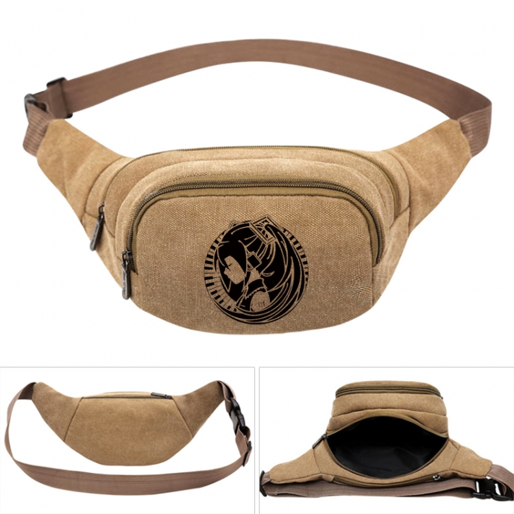 Hatsune Miku Anime khaki canvas waist bag 27X14X5CM