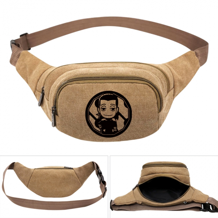 KAIJU NUMBER EIGHT  Anime khaki canvas waist bag 27X14X5CM