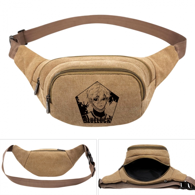 BLUE LOCK Anime khaki canvas waist bag 27X14X5CM