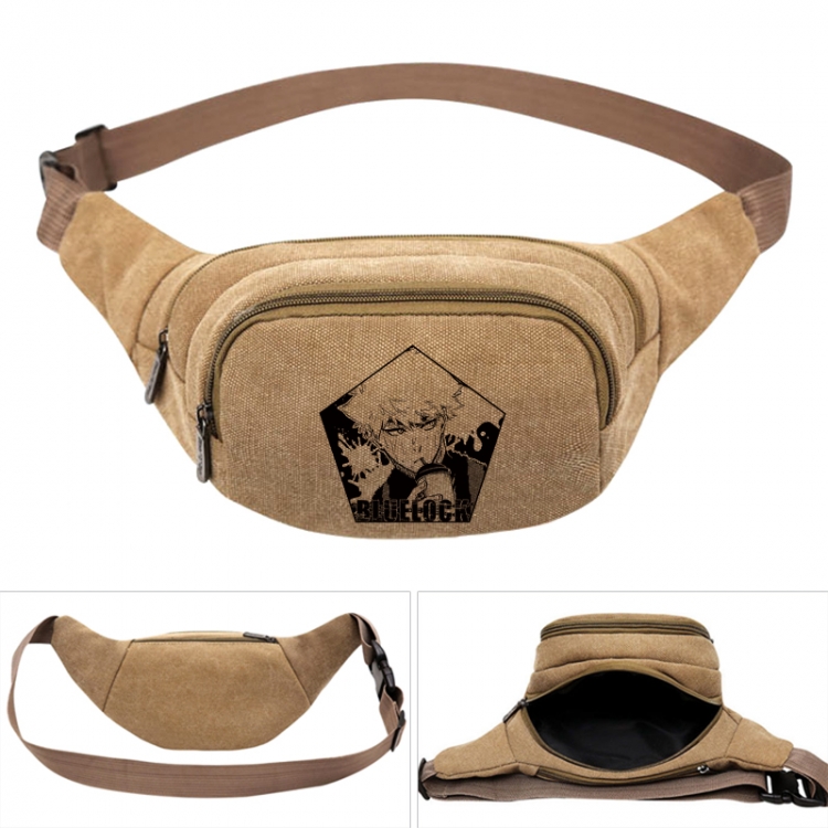 BLUE LOCK Anime khaki canvas waist bag 27X14X5CM