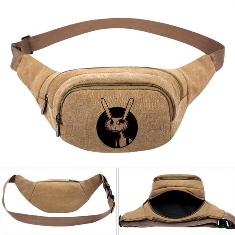 The Amazing Digital Circus Anime khaki canvas waist bag 27X14X5CM