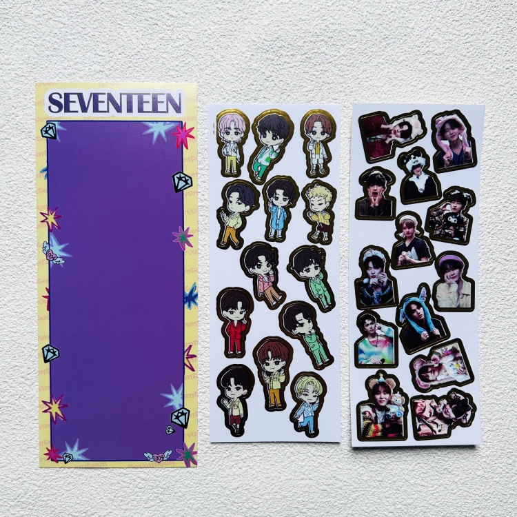 SEVENTEEN  Korean celebrity Peripheral Transparent Sticker Photo Album Phone Case Hand Account Decorative Sticker 82X205