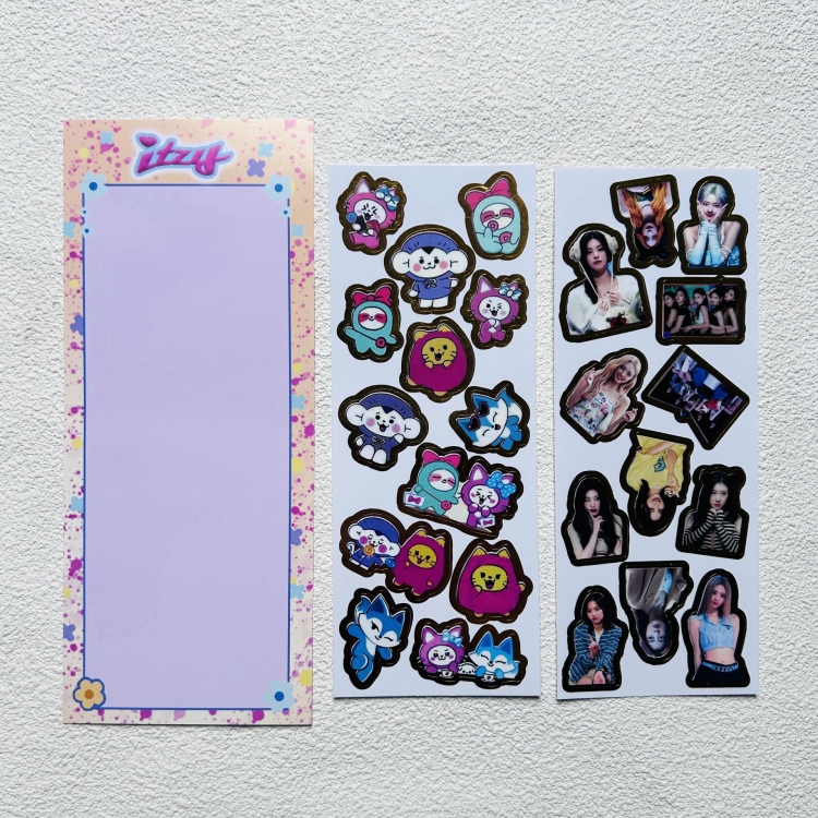 itzy Korean celebrity Peripheral Transparent Sticker Photo Album Phone Case Hand Account Decorative Sticker 82X205MM 10g