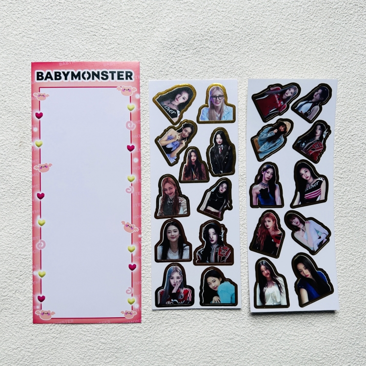 BABYMONSTERKorean celebrity Peripheral Transparent Sticker Photo Album Phone Case Hand Account Decorative Sticker 82X205