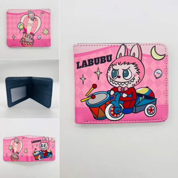 Labubu Full color Two fold short card case wallet 11X9.5CM