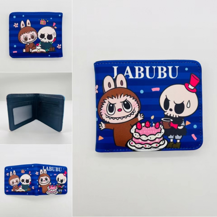 Labubu Full color Two fold short card case wallet 11X9.5CM