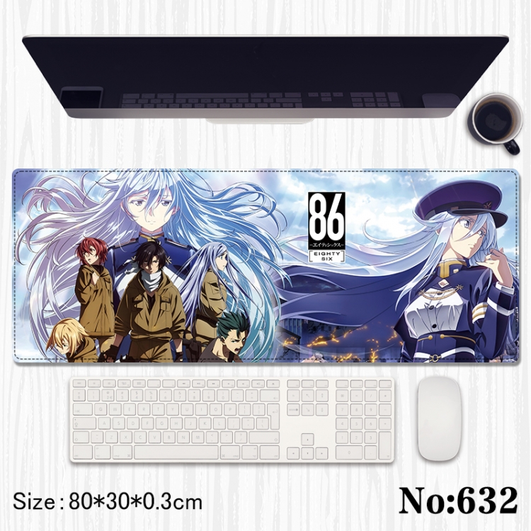 86-Eighty Six Anime peripheral computer mouse pad office desk pad multifunctional pad 80X30X0.3cm