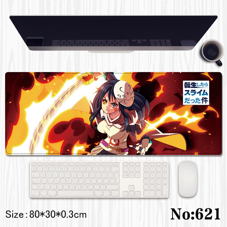  Demon Slayer Kimets Anime peripheral computer mouse pad office desk pad multifunctional pad 80X30X0.3cm