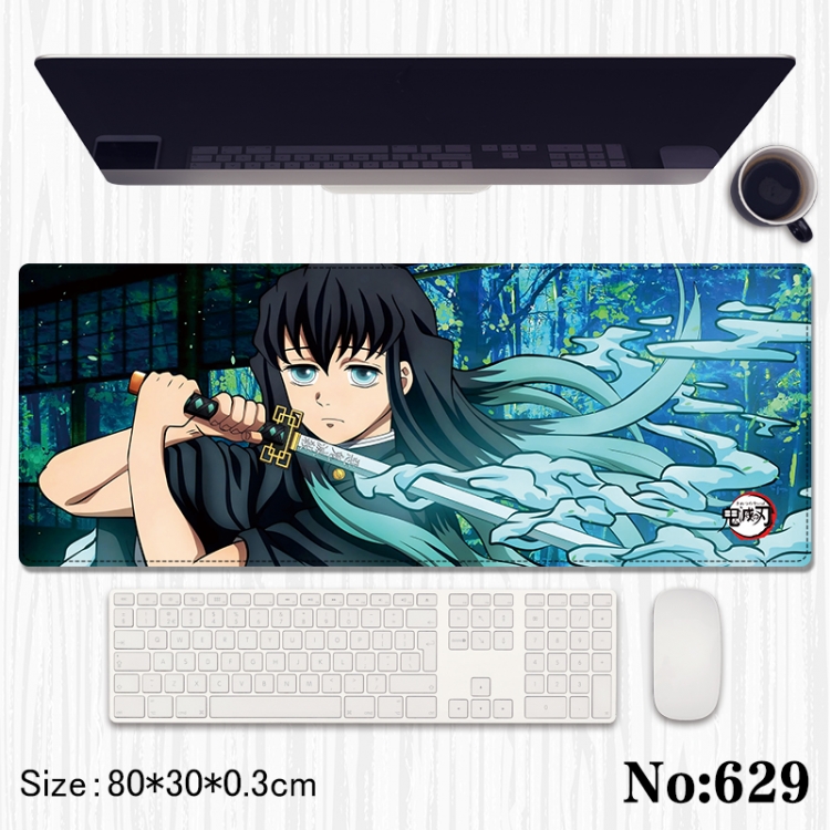  Demon Slayer Kimets Anime peripheral computer mouse pad office desk pad multifunctional pad 80X30X0.3cm