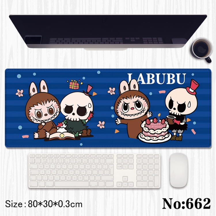 Labubu Anime peripheral computer mouse pad office desk pad multifunctional pad 80X30X0.3cm