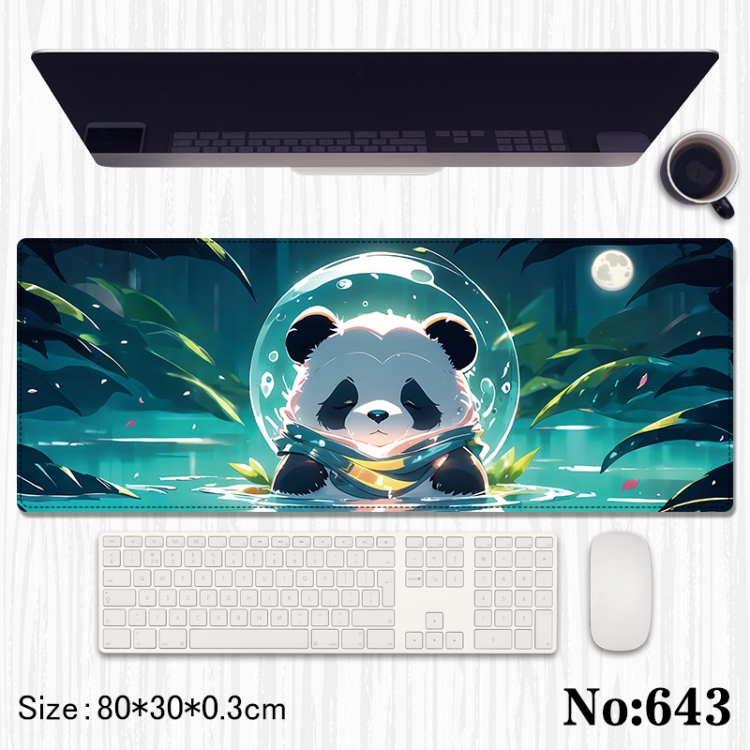 Cute Panda Anime peripheral computer mouse pad office desk pad multifunctional pad 80X30X0.3cm