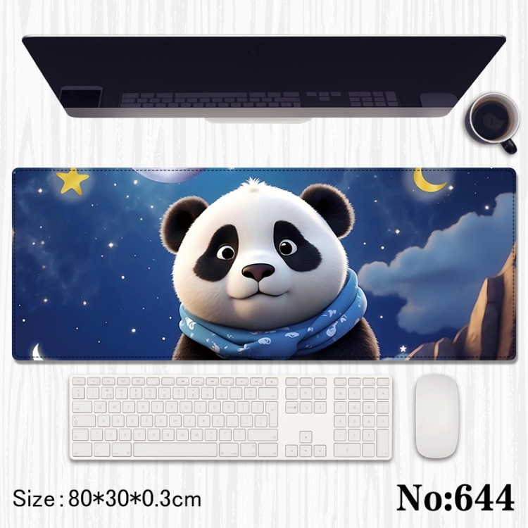 Cute Panda Anime peripheral computer mouse pad office desk pad multifunctional pad 80X30X0.3cm