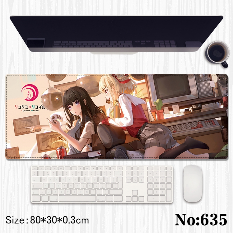 Lycoris Recoil Anime peripheral computer mouse pad office desk pad multifunctional pad 80X30X0.3cm