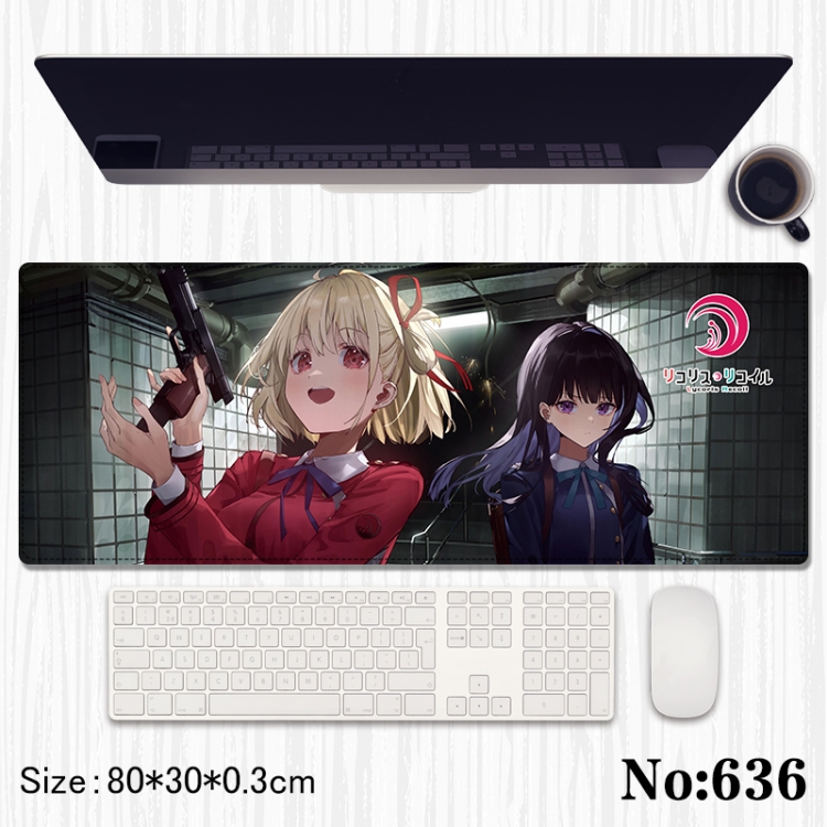 Lycoris Recoil Anime peripheral computer mouse pad office desk pad multifunctional pad 80X30X0.3cm