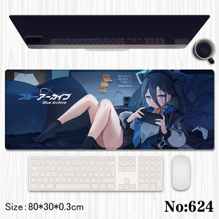 Blue Archive Anime peripheral computer mouse pad office desk pad multifunctional pad 80X30X0.3cm