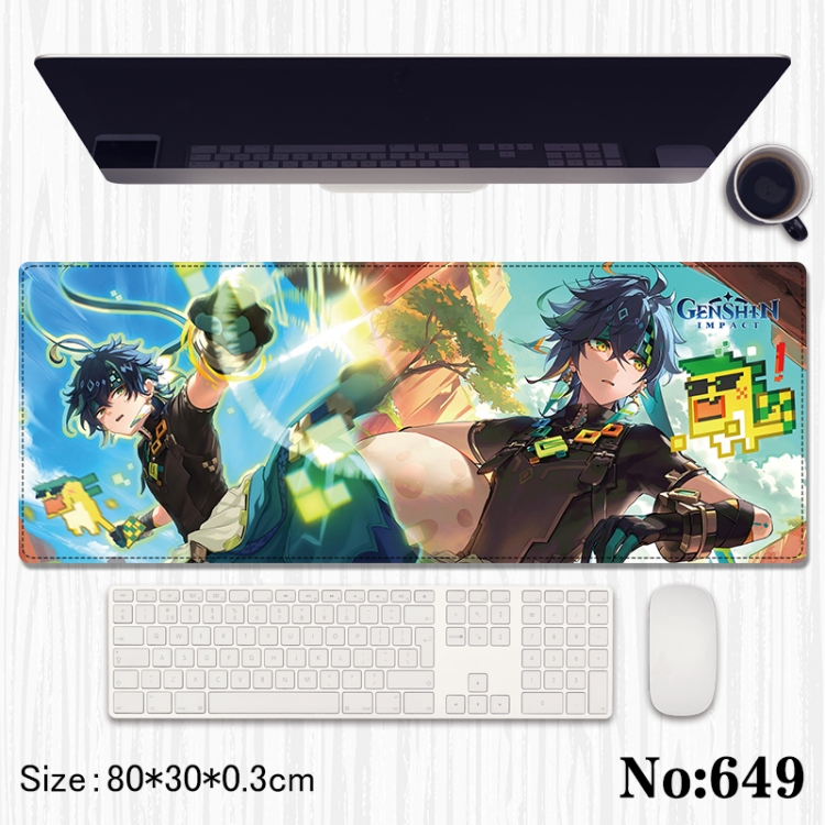 Genshin Impact Anime peripheral computer mouse pad office desk pad multifunctional pad 80X30X0.3cm