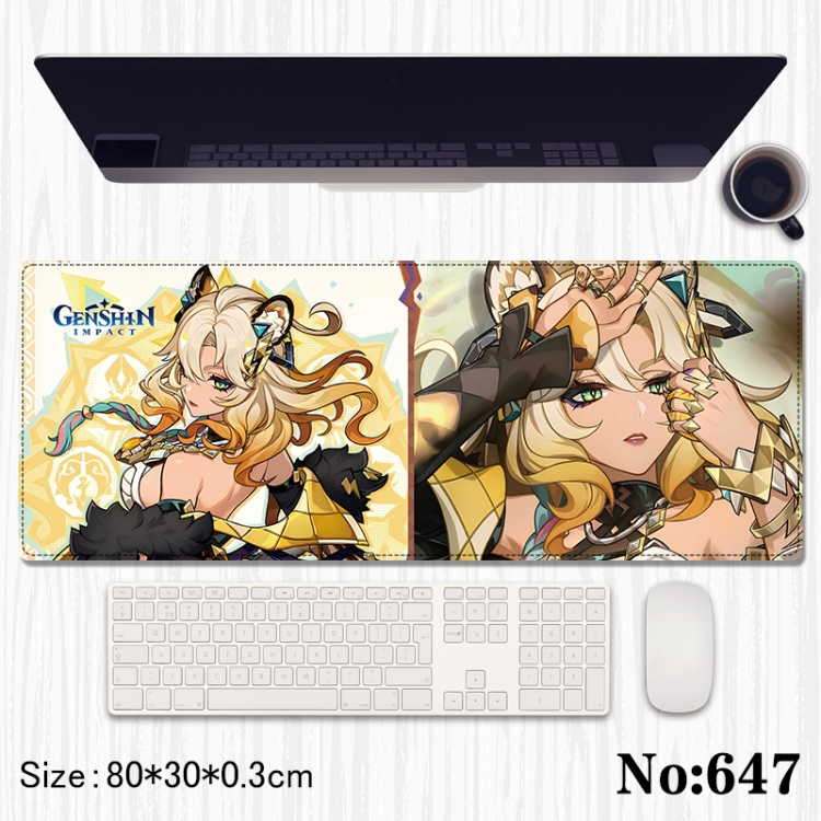 Genshin Impact Anime peripheral computer mouse pad office desk pad multifunctional pad 80X30X0.3cm