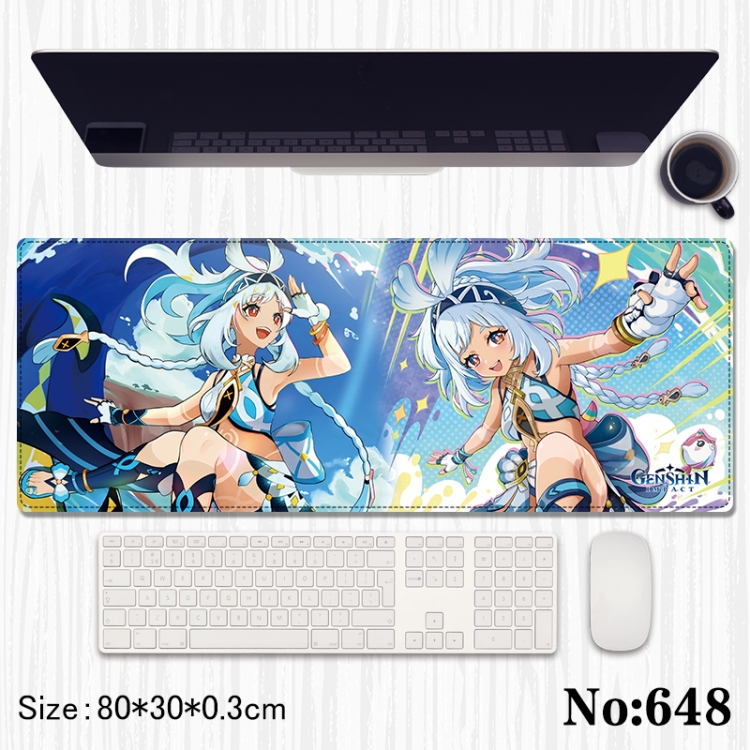 Genshin Impact Anime peripheral computer mouse pad office desk pad multifunctional pad 80X30X0.3cm