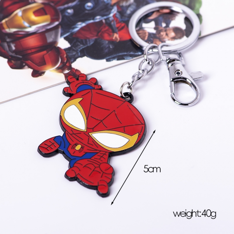 Spiderman q-version Animation peripheral metal keychain pendant price for 5 pcs