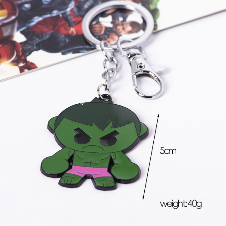 The Hulk q-version Animation peripheral metal keychain pendant price for 5 pcs 