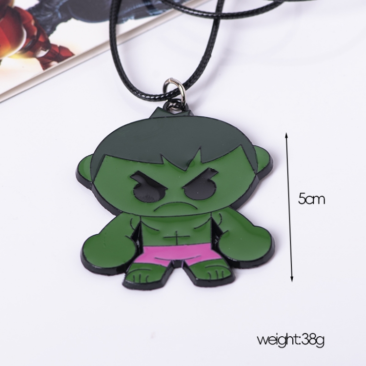 The Hulk q-version Animation peripheral leather rope necklace pendant price for 5 pcs