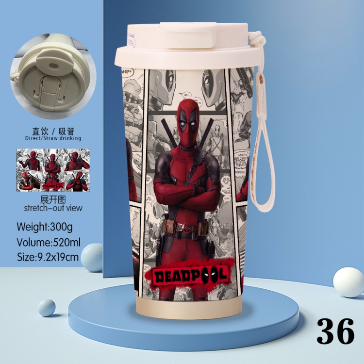 Spiderman Anime peripheral stainless steel coffee cup 520ML