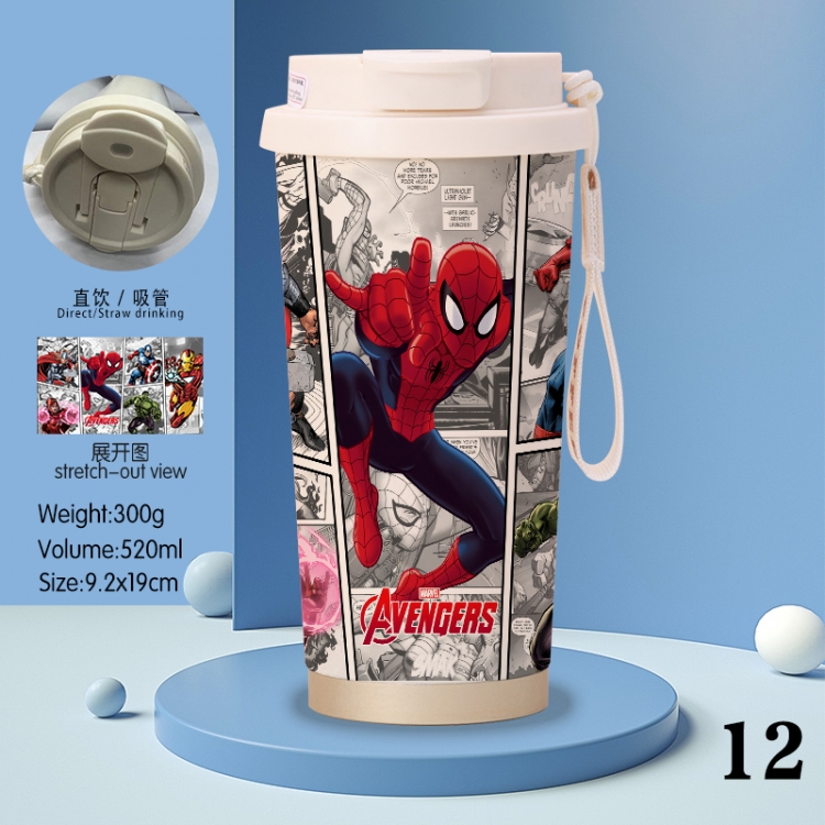 Spiderman Anime peripheral stainless steel coffee cup 520ML