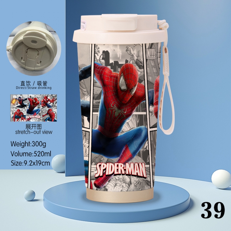 Spiderman Anime peripheral stainless steel coffee cup 520ML