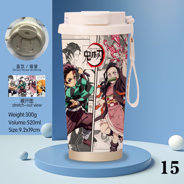 Demon Slayer Kimets Anime peripheral stainless steel coffee cup 520ML