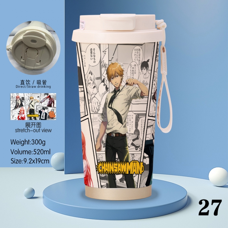 Chainsaw man Anime peripheral stainless steel coffee cup 520ML